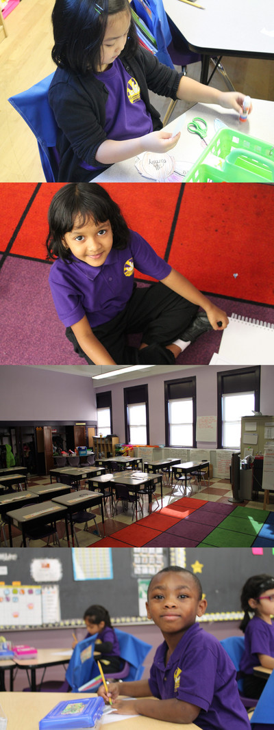 Collage of students working in classroom